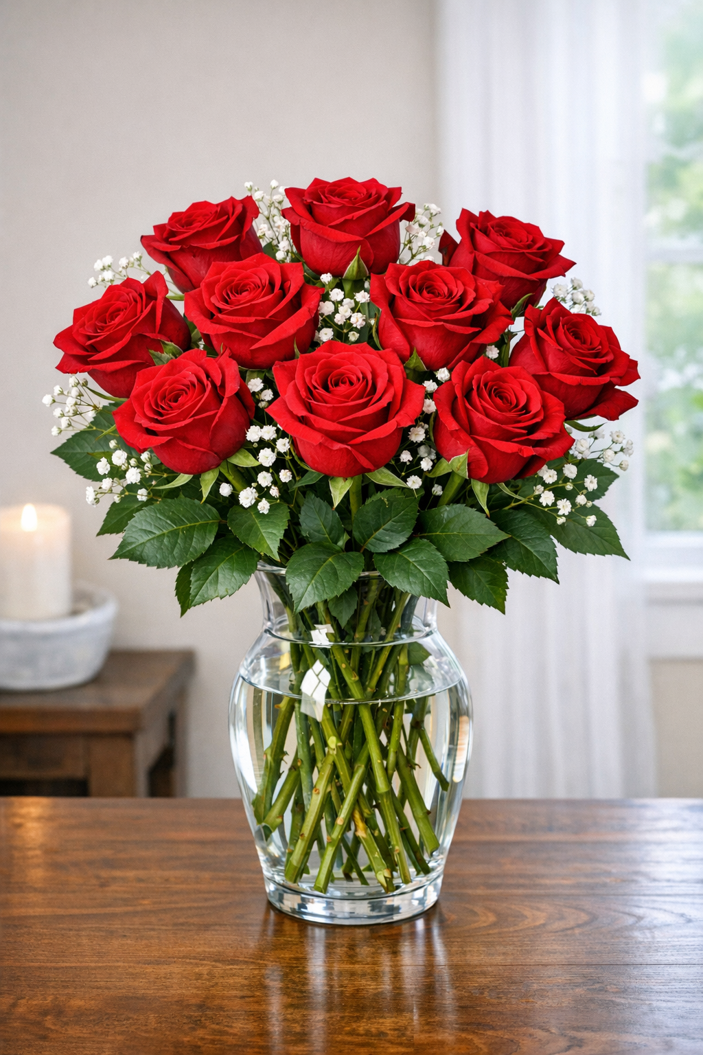 Dozen red roses